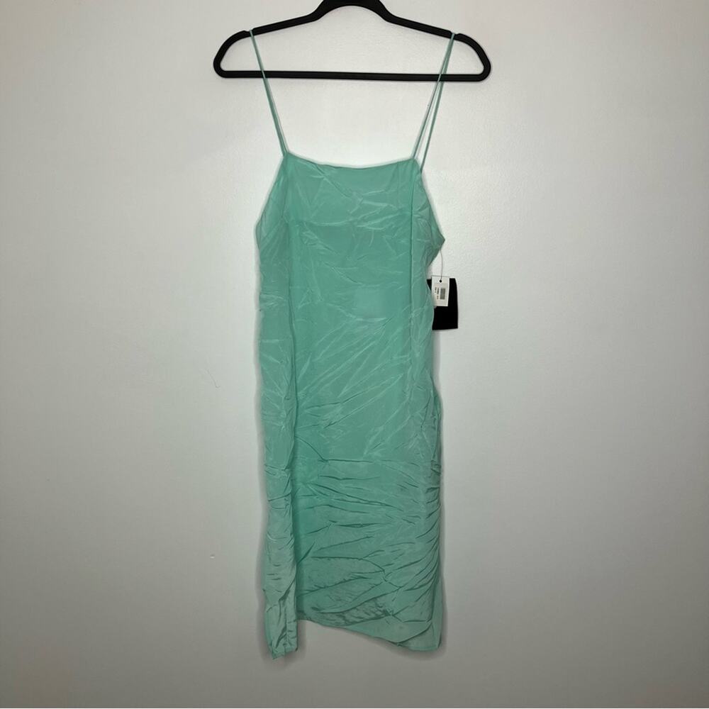NWT MATIN Square Neck Silk Slip Dress Opal Blue US 4